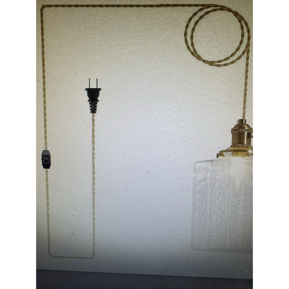 Pendant Light Hanging Lamp 6.5 Inchs Cuboid Glass Lampshade Hardwired loc:brs